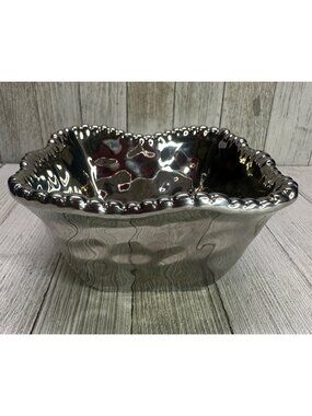Pampa Bay Verona Square Salad Serving Bowl Medium Silver 4.5''x4.5''